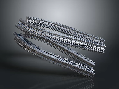 Biologist Examining Spiral Shaped Microorganism Sample Under Laboratory Microscope 3d model