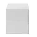 White Modern Desk With Three Drawers And Side Cabinet For Home Office Use