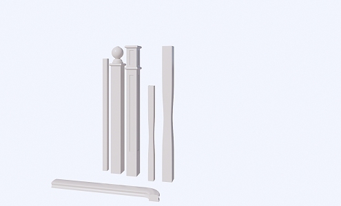 New Chinese Stair Handrail Railing 3d model