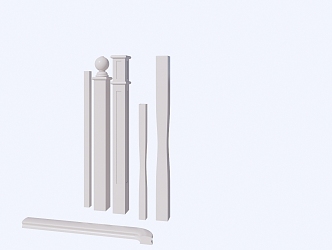 New Chinese Stair Handrail Railing 3d model