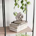 Elegant Modern Wooden Shelving Unit With Books Plants And Decorative Items