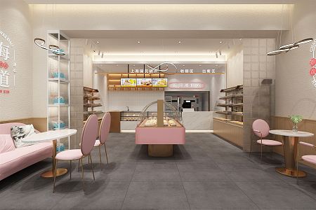 Nordic Bakery Milk Tea Dessert Shop 3d model