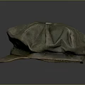Vintage Green Fabric Newsboy Cap With Classic Pleated Design And Retro Style