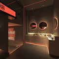 Modern Bar Interior Design With Bar Counter High Stools And Warm Hanging Lights