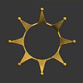 Golden Crown Shiny Decorative Household Item With Spheres And Reflection On Dark Background