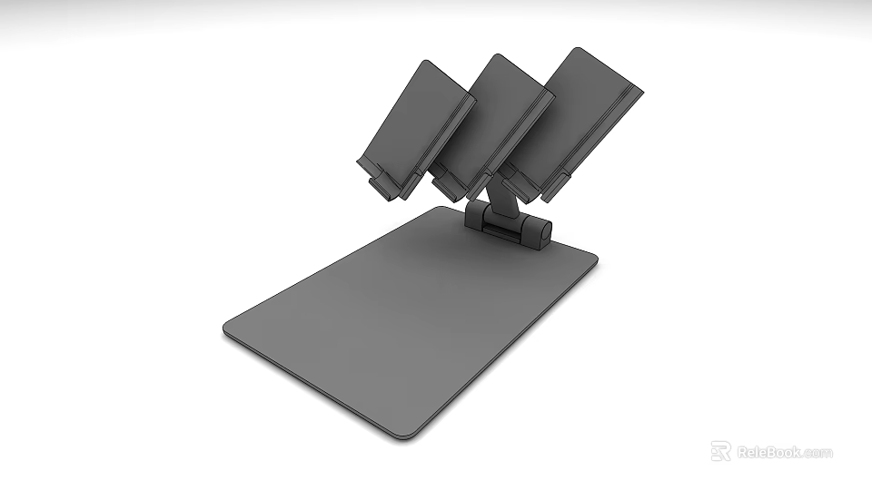 Three Gray Phone Holders with Stable Flat Base Design for Daily Desktop Use 3d model 