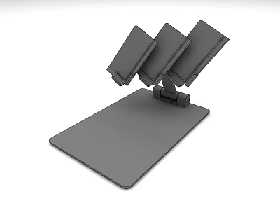 Three Gray Phone Holders with Stable Flat Base Design for Daily Desktop Use 3d model