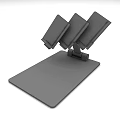 Three Gray Phone Holders with Stable Flat Base Design for Daily Desktop Use