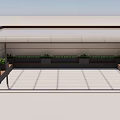 Outdoor Canopy With Transparent Roof Metal Frame In Patio Area White Floor Green Plants Along Wall