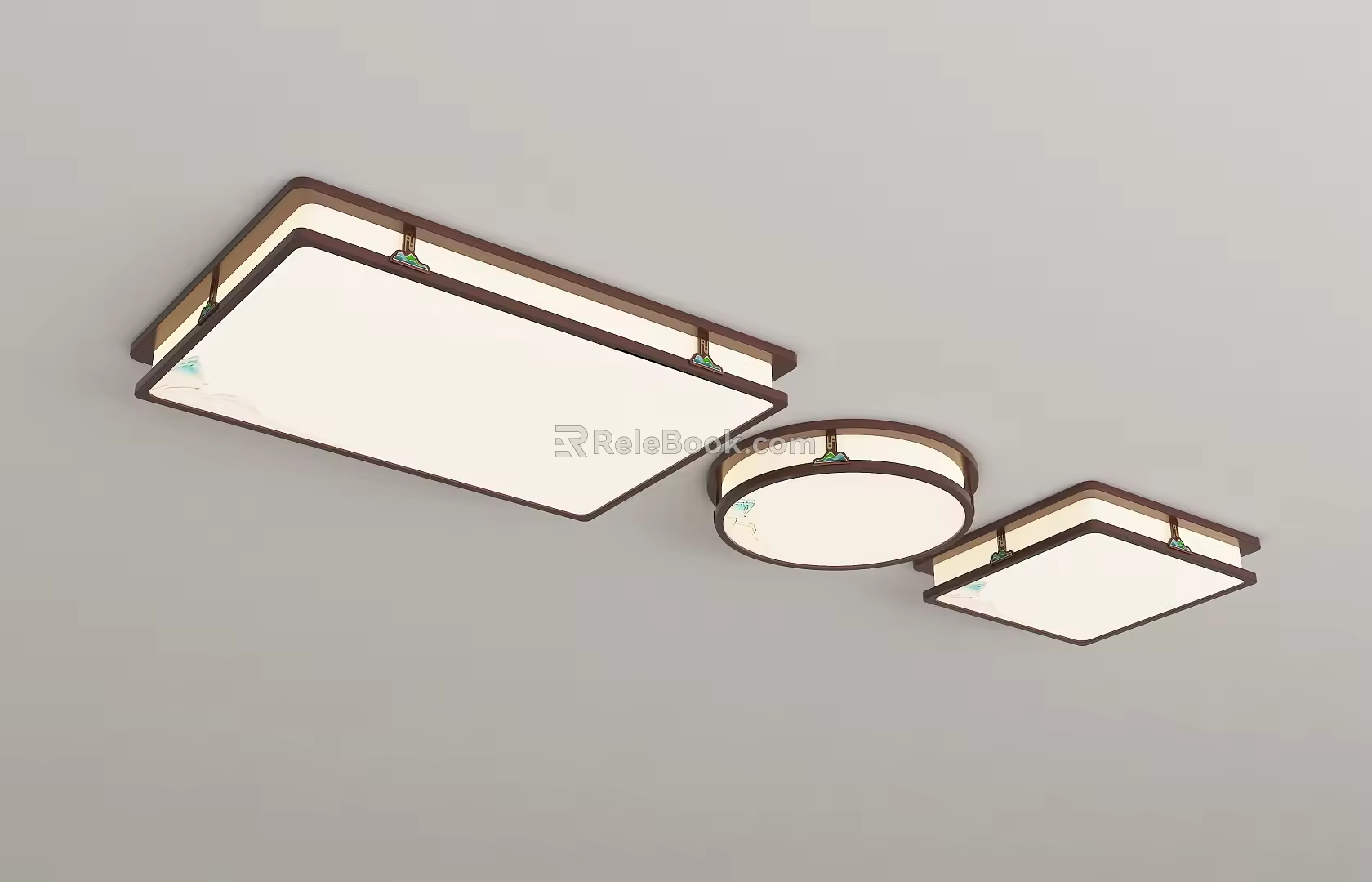 New Chinese ceiling lamp combination 3d model