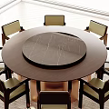 Modern round dining table and chair combination 3d model