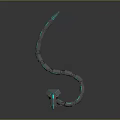 Mechanical Snake Character With Metallic Body And Blue Glowing Segments 3d model