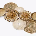 Handwoven Circular Rattan Wall Hangings Bohemian Natural Decorative Art Pieces