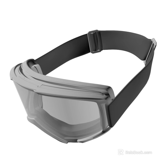 Eyewear Store Featuring Modern Design Goggles With Clear Lenses And Black Strap 3d model 