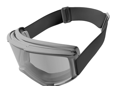 Eyewear Store Featuring Modern Design Goggles With Clear Lenses And Black Strap 3d model