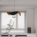 Modern Living Dining Room Interior With Black Chairs White Table Green Plants And Pendant Lamp