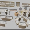 Luxury Jewelry Store Interior Showcasing Glass Display Cases Round Tables And Shelves With Jewelry