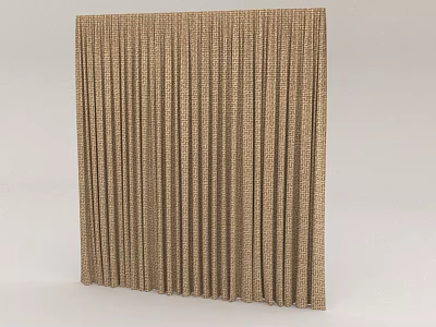 Brown Textured Fabric Curtains With Long Hanging Design For Home Decoration 3d model
