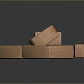 Light Wood Color Wooden Blocks with Triangle Rectangle Cylinder Shapes Stacked into House Like Structure