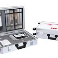 Portable Equipment Case Open And Closed With MW Logo Internal Instruments And Digital