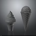 Sweet Delicious Ice Cream Cones With Swirled Soft Serve And Scooped Creamy Treats