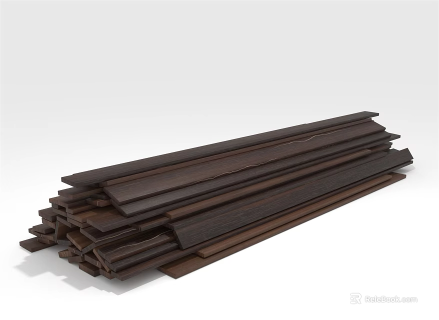 High Quality Natural Wooden Stone Materials Stacked Planks For Building Projects 3d model 