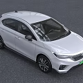 White Honda Sedan With Modern Exterior Design And Green License Plate