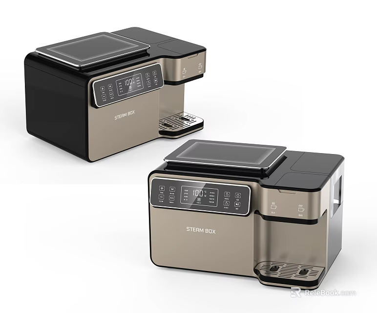 Modern SIMELO Coffee Machines With Black And Gold Finish For Kitchen Appliances 3d model 