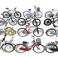 Assorted Colorful Bicycles Collection With Different Styles And Designs