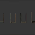 Wooden Frame Rope Bridge Scene Components With Crossed Ropes And Support Poles