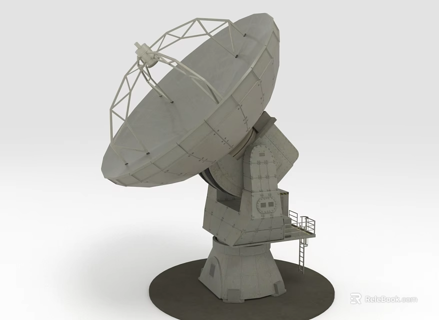 Large Satellite Antenna Industrial Equipment with Metal Frame and Signal Reception Function 3d model 