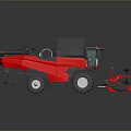 Red Modern Agricultural Harvester With Black Cab Large Wheels And Cutting Equipment