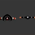 3D Clothing Models With Black Long Coat Red Lining And Black White Striped Bodysuit
