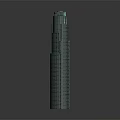 Cartoon Scene Featuring Green Tall Building With Multiple Floors And Pinnacle Top
