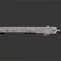 Modern Futuristic Pistol With Metallic Silver Finish Black Grip Yellow Accents And Detailed Design Elements