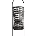 Public Facility Metal Trash Can With Perforated Mesh Design And Sturdy Stand