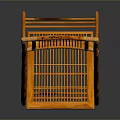 Orange Folding Bamboo Single Chair With Slatted Back And Seat Design