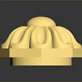 Golden Flower Shaped Decorative Household Item with Smooth Surface and Hexagonal Base