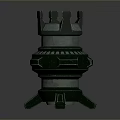 Ornate Multi Layered Tower Structure With Green Gray Finish And Decorative Base