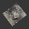 Natural Wood And Stone Artistic Model With Rock Cluster Driftwood And Moss Accents
