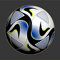 Professional Soccer Ball With Blue Black White Yellow Pattern And Nike Design