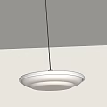 Modern Minimalist Pendant Light With Circular Shade And Warm Glow Against Neutral Wall