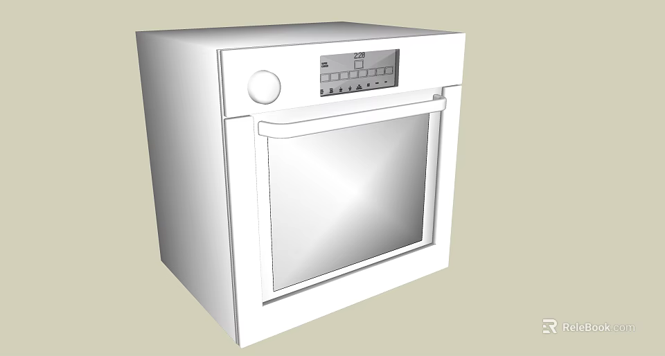 White Built In Kitchen Oven With Modern Control Panel And Glass Door 3d model 