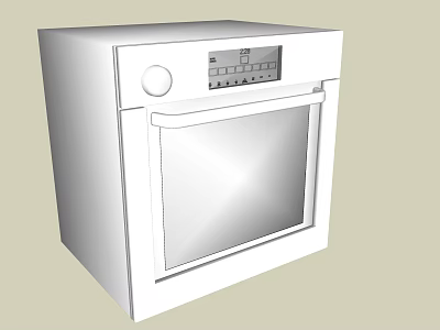 White Built In Kitchen Oven With Modern Control Panel And Glass Door 3d model