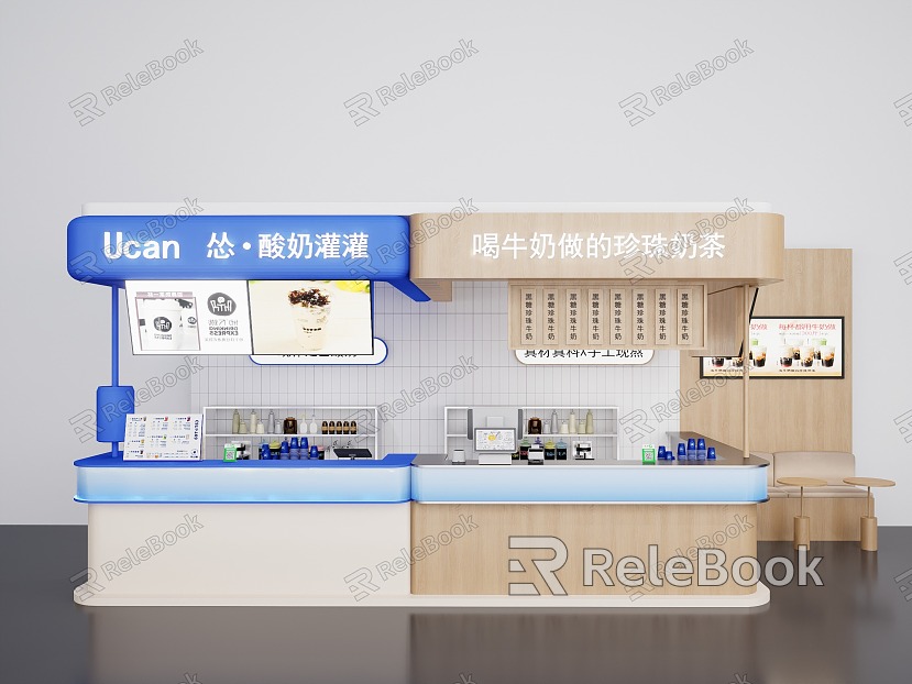 Double-row milk tea shop model