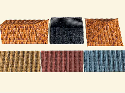 Colorful Roof Tiles With Various Textures For Residential Architecture Projects 3d model