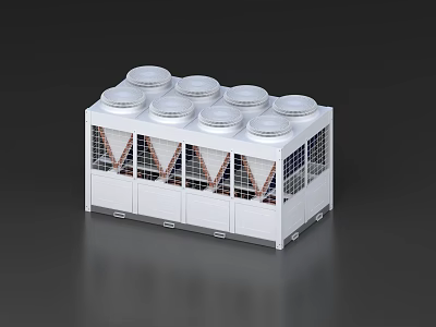 White Industrial Equipment With Multiple Round Top Vents And Side Ventilation Grilles 3d model