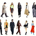 Multiple People Showcasing Diverse Modern Fashion Outfits With Stylish Poses