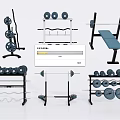 Sports Equipment With Barbells Dumbbells Weight Racks And Bench Press For Home Gym Fitness Training