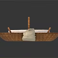 Three Different Handwoven Baskets And Small Cloth Bag As Practical Household Items